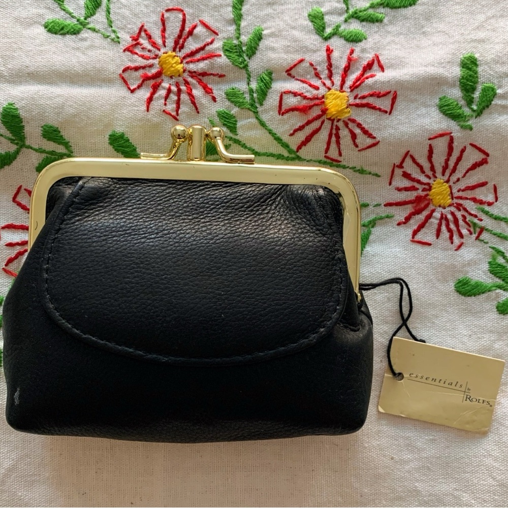 Black Triple Framed Coin Purse By Essentials Rolfs-New